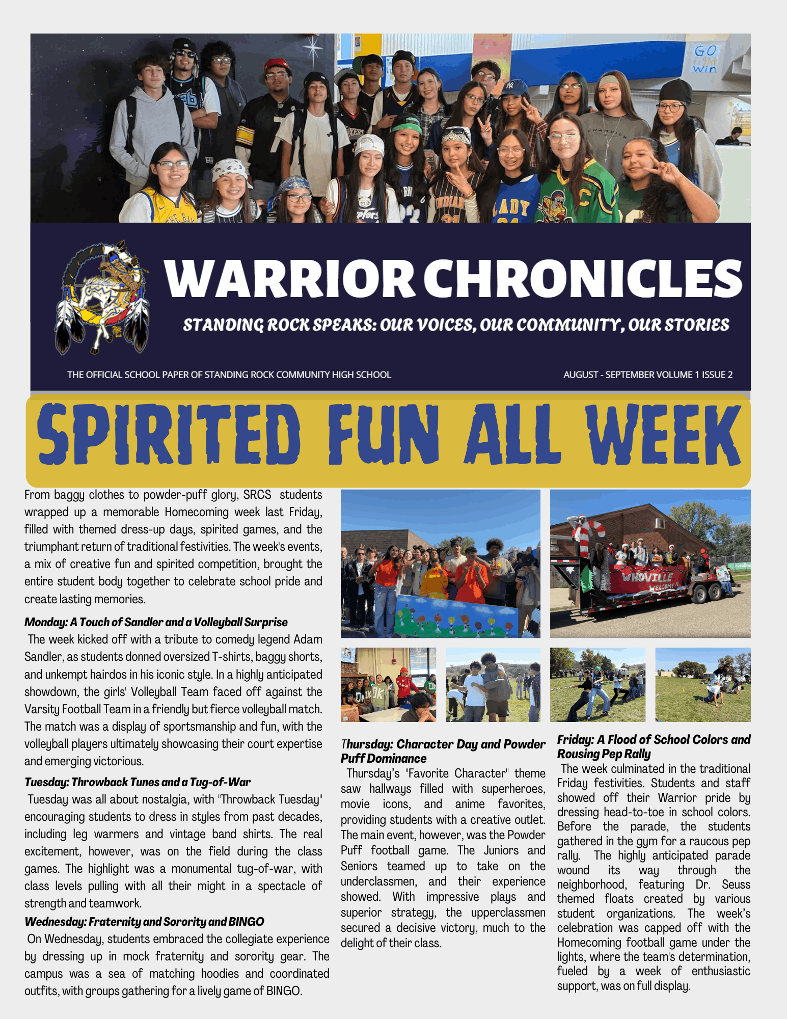Warrior Chronicles September Volume 1 Issue 2 pg 1 Week 3